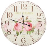 Cumpara ieftin Ceas de perete vintage, 60 cm, floare