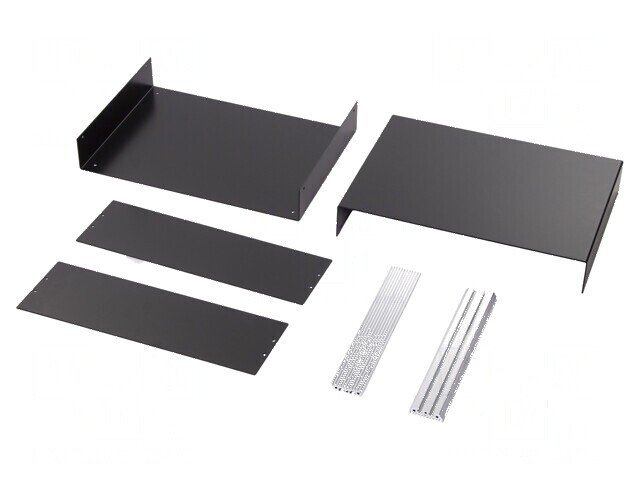 Carcasă aluminiu neagră 350mm x 250mm x 110mm
