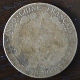 Moneda Indochina Franceza - 20 Cents 1900 - Argint - An mai rar, Asia