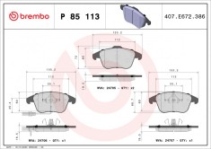 BREMBO P 85 113 PRIME LINE set placute frana,frana disc