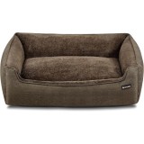 Pat pentru caini XL FEANDREA, lavabil, cu margini inaltate, maro 110x75x27 cm