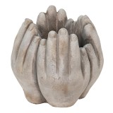 Ghiveci flori ceramica bej 15x15x17 cm