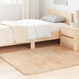 VidaXL Covor shaggy cu pom &icirc;nalt, NAVARRA, bej, 120x120 cm, poliester