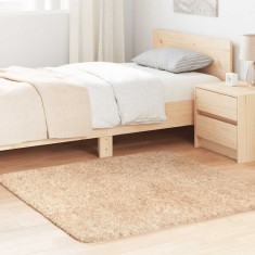 vidaXL Covor shaggy cu pom &icirc;nalt, NAVARRA, bej, 120x120 cm, poliester 4102861