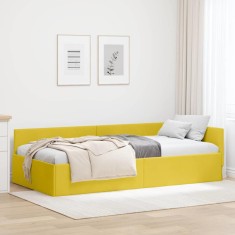 vidaXL Cadru de pat colțar Altele cu headboard Galben 90 x 190 cm