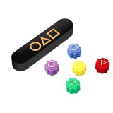Cumpara ieftin Joc de societate multicolor 10 x 2,3 x 1,7 cm, tip Gonggi coreean, 5 piese cu simboluri si cutie