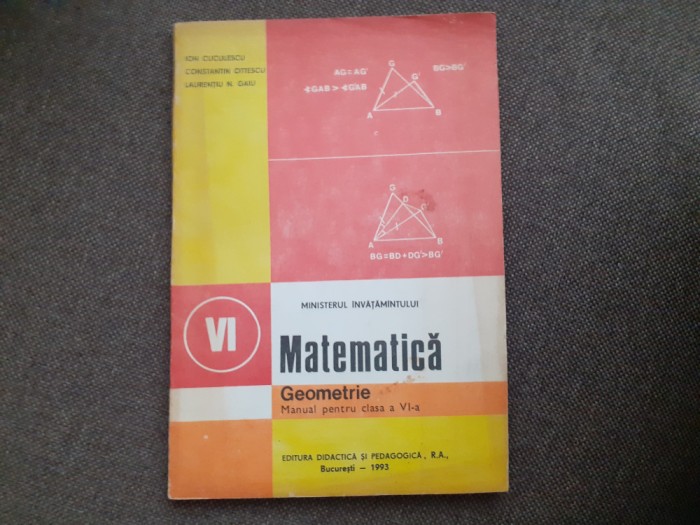 GEOMETRIE MANUAL PENTRU CLASA A VI A ION CUCULESCU 1993