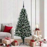 vidaXL Brad de Crăciun artificial Verde 180 cm PVC și Oțel și Plastic 3396265