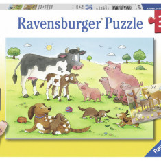 Puzzle familii animale, 2x12 piese