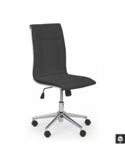 Scaun de birou HM Porto, Ergonomic, Piele ecologica, Cadru metalic, Inaltime reglabila, 90 kg, Negru