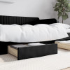 Sertare de pat 2 buc, negru, lemn prelucrat și piele ecologică, vidaXL