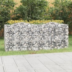 vidaXL Strat &icirc;nălțat cu gabion arcuit, 200x50x100 cm, fier galvanizat