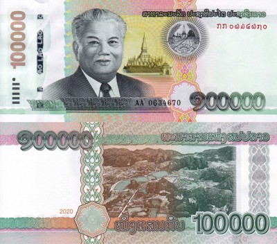 LAOS 100.000 kip 2020 UNC!!! foto
