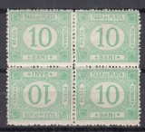 ROMANIA 1902 TAXE DE PLATA EMISIUNEA a VIII-a BLOC 10 BANI PERECHE+TETE-BECHE, Nestampilat