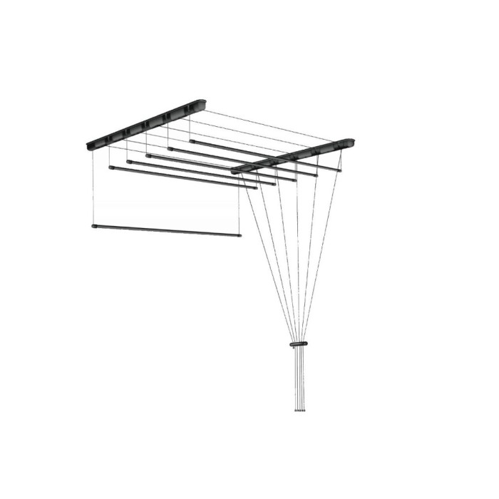 Uscator rufe de tavan, 6x130 cm, negru, Sepio