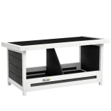 PawHut Cuibar pentru Găini cu 2 Zone, Bază &Icirc;nălțată și Acoperiș din Bitum, 66x37x34 cm, Gri | Aosom Romania