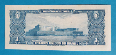 1 Cruzeiro Brazilia - Bancnota veche anii 1960 - piesa SUPERBA foto