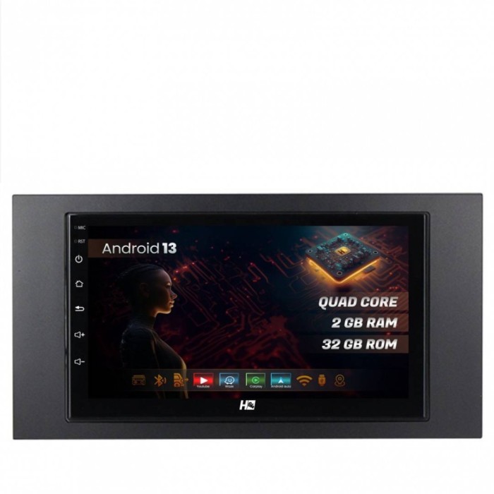 Navigatie Ford 2DIN 2GB RAM Android 13 GPS Wi-FI Carplay Android Auto USB Bluetooth Radio Waze Touchscreen 7 Inch
