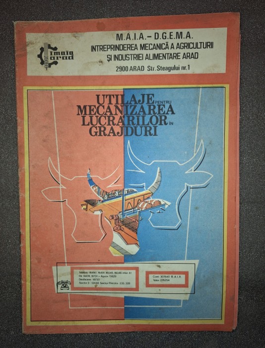 Catalog, broșură publicitara, pliant 31/21 cm, perioada comunista I.M.A.I.A ARAD