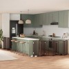 VidaXL Poartă c&acirc;ini pliabilă cu ușă 12 panouri maro 600 cm, lemn plop 3155607