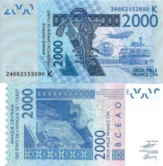 WEST AFRICAN STATES █ SENEGAL █ bancnota 2000 Francs █ 2003 / 2024 █ P-716Kx UNC