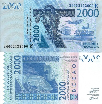 WEST AFRICAN STATES █ SENEGAL █ bancnota 2000 Francs █ 2003 / 2024 █ P-716Kx UNC foto