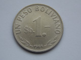 UN PESO BOLIVIANO 1968 BOLIVIA, America Centrala si de Sud