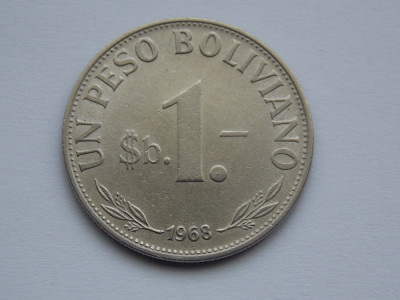 UN PESO BOLIVIANO 1968 BOLIVIA foto