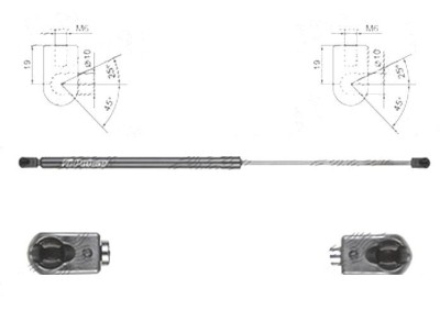 Amortizor capota spate, echilibror haion Opel Corsa E, 11.2014-, Stanga = Dreapta, Lungime, Cursa, Forta: 610 mm, 252 mm, 275 N, Hatchback 5 usi foto