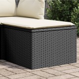 Taburet de gradina cu perna, negru, 55x55x37 cm, poliratan GartenMobel Dekor, vidaXL