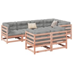 vidaXL Set canapele gradina cu perne, 7 piese, lemn masiv brad douglas foto
