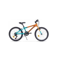 Bicicleta MTB Copii Pegas Mini Drumet, 20&#039;&#039;, Portocaliu-Turcoaz