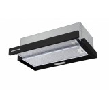 Hota telescopica Heinner HTCH-F400BK, Putere absorbtie: 358.4m3/h, 1 motor, 2 trepte, Lumina LED, 60 cm, Clasa B, Negru
