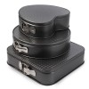 Set 3 Tavi Prajituri Tort Aluminiu Teflonat, Baza Detasabila, Inima/Rotunda/Patrata, Negru. Compatibil Masina Vase