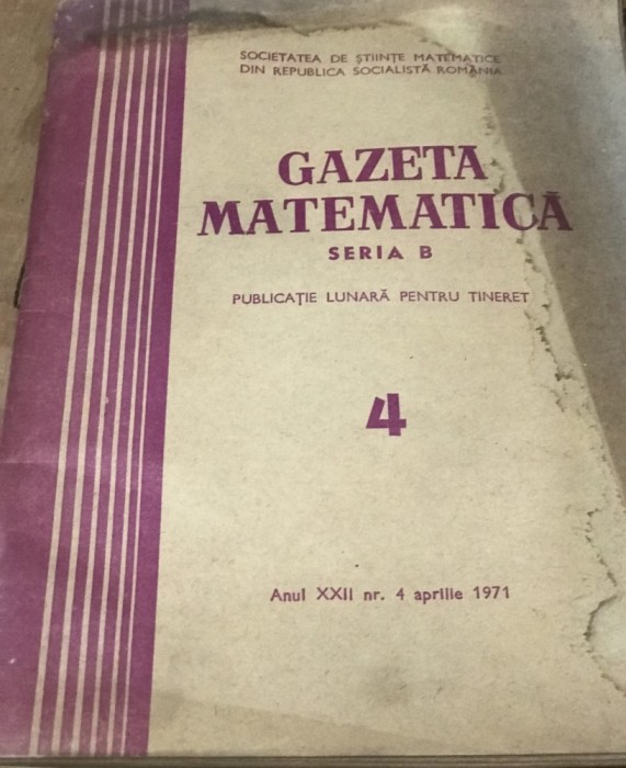 DVP1 Gazeta Matematica 1971