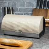 Cutie pentru paine, din otel, bej, 39 x 28 x 18,5 cm, Klausberg