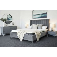 Pat Tassimo 160X200 Tapitat Catifea Gri somiera inclusa (cod:ML2113-UF910-05 GREY)