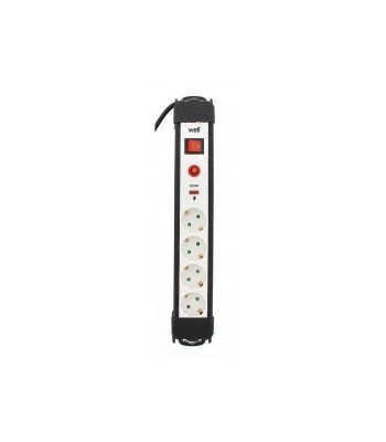Prelungitor 4 prize 5m cu protectie cablu 3xG1.5mmp Well foto