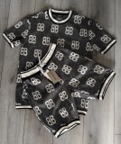Compleu Barbati Balenciaga Alb-Negru Bumbac 100% Vara Marimea L Trening Barbatesc