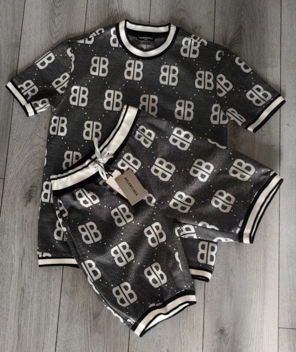 Compleu Barbati - Balenciaga - Alb - Negru - M - 100 % Bumbac