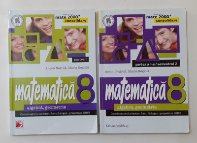 Mate 2000+ - Matematica Algebra, Geometrie Consolidare Clasa a 8-a Partea I + II foto