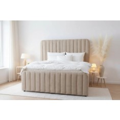 Pat Melinda 160x200 Lada de Depozitare Tapitat Catifea Bej (cod: ML-2202A)