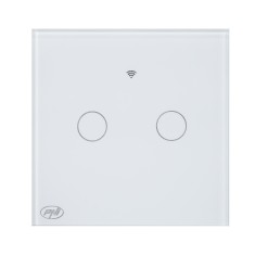 Intrerupator inteligent cu touch PNI SafeHome PT202L WiFi, 10A, control prin aplicatia Tuya Smart, compatibil cu Alexa si Google Assistant - Live Wire foto