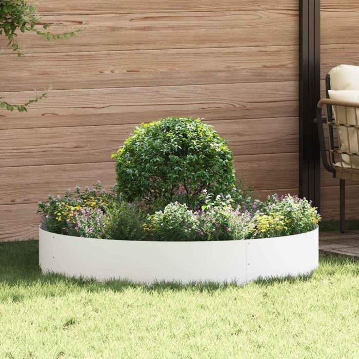 vidaXL Ghivece pentru grădină 5 pcs Alb 120 x 120 x 20 cm Oțel 873637