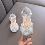 Pantofi argintii cu strasuri si perlute - Princess (Marime Disponibila: Marimea, Superbaby