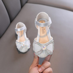 Pantofi argintii cu strasuri si perlute - Princess (Marime Disponibila: Marimea foto