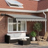 VidaXL Marchiza Retractabila Electrica Antracit Alb 2.5x2m Otel Aluminiu Rezistenta Intemperii