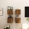 Gossi comode tv montaj pe perete 4 buc. stejar fumuriu 30,5x30x30 cm