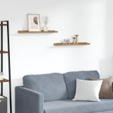 vidaXL Raft de perete cu raft 2 pcs Maro 60 x 9 x 3 cm Lemn compozit 42020012