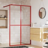 Paravan de duș walk-in, roșu, 140x195cm sticlă ESG transparentă